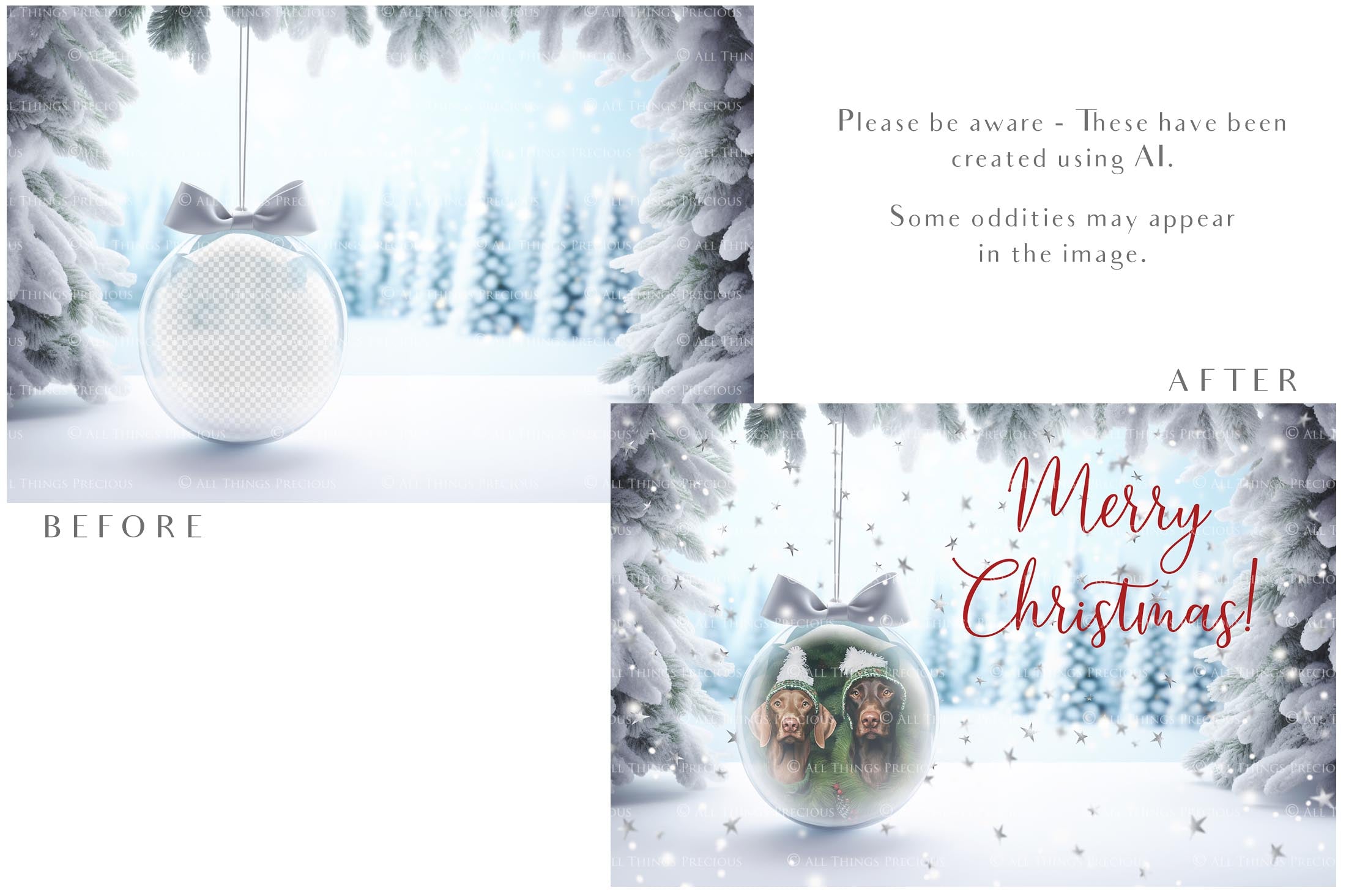 Christmas Glass Bauble Ornament Overlay and Background, with snow flurries and a PSD template included in the set.The globe is transparent, perfect for you to add your own images and retain the snow globe effect.This file is 6000 x 4000, 300dpi. Photography, Scrapbooking, Photo Overlays, Png, Jpeg, Psd. ATP Textures.