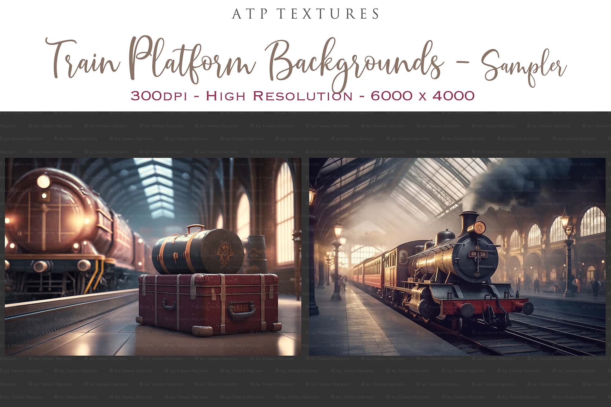 AI Digital - 24 TRAIN PLATFORM BACKGROUNDS - Set 1