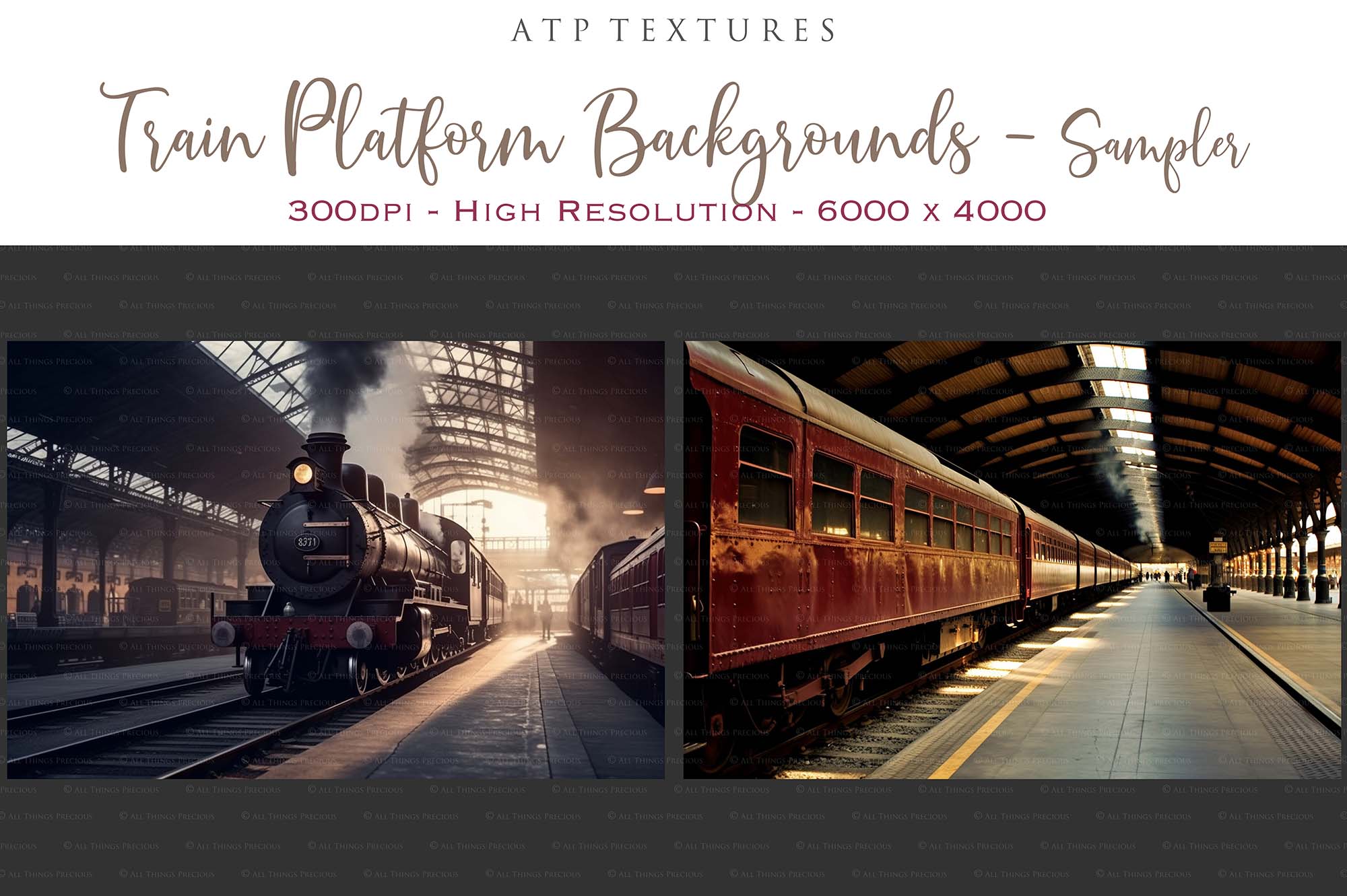 AI Digital - 24 TRAIN PLATFORM BACKGROUNDS - Set 2 – ATP Textures