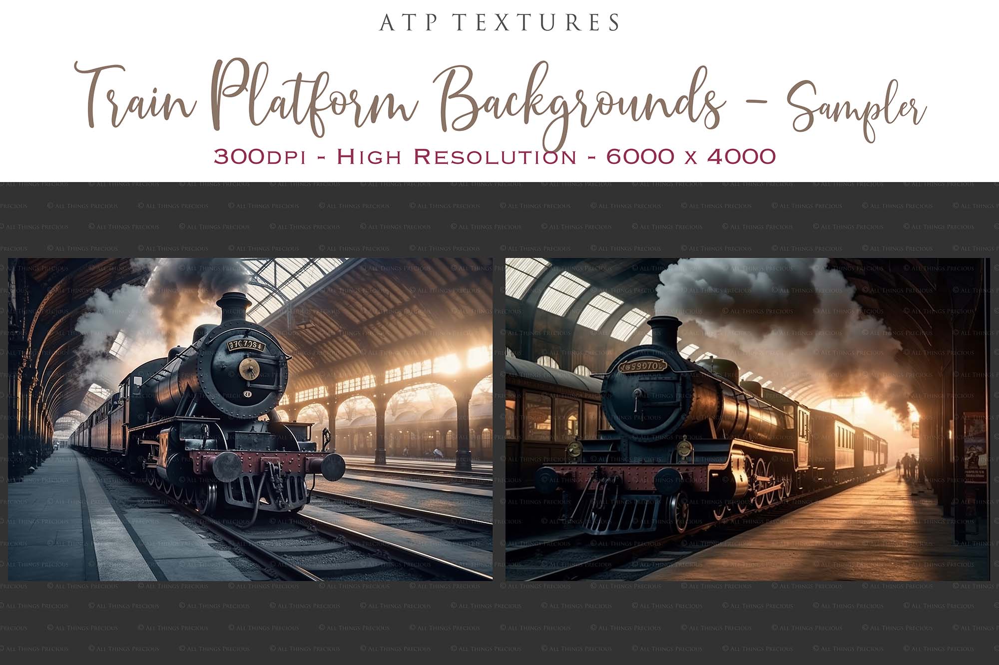 AI Digital - 24 TRAIN PLATFORM BACKGROUNDS - Set 1 – ATP Textures