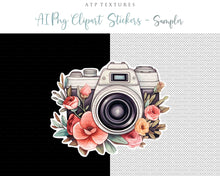 Load image into Gallery viewer, Vintage camera Png clipart. For Scrapbooking, Sublimation Print and Card making. 300dpi. High resolution. If you want to print your completed artwork, you can! These are PNG Transparent files, high resolution and 300dpi. AI Digital Art.
