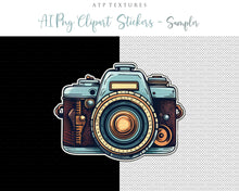 Load image into Gallery viewer, Vintage camera Png clipart. For Scrapbooking, Sublimation Print and Card making. 300dpi. High resolution. If you want to print your completed artwork, you can! These are PNG Transparent files, high resolution and 300dpi. AI Digital Art.
