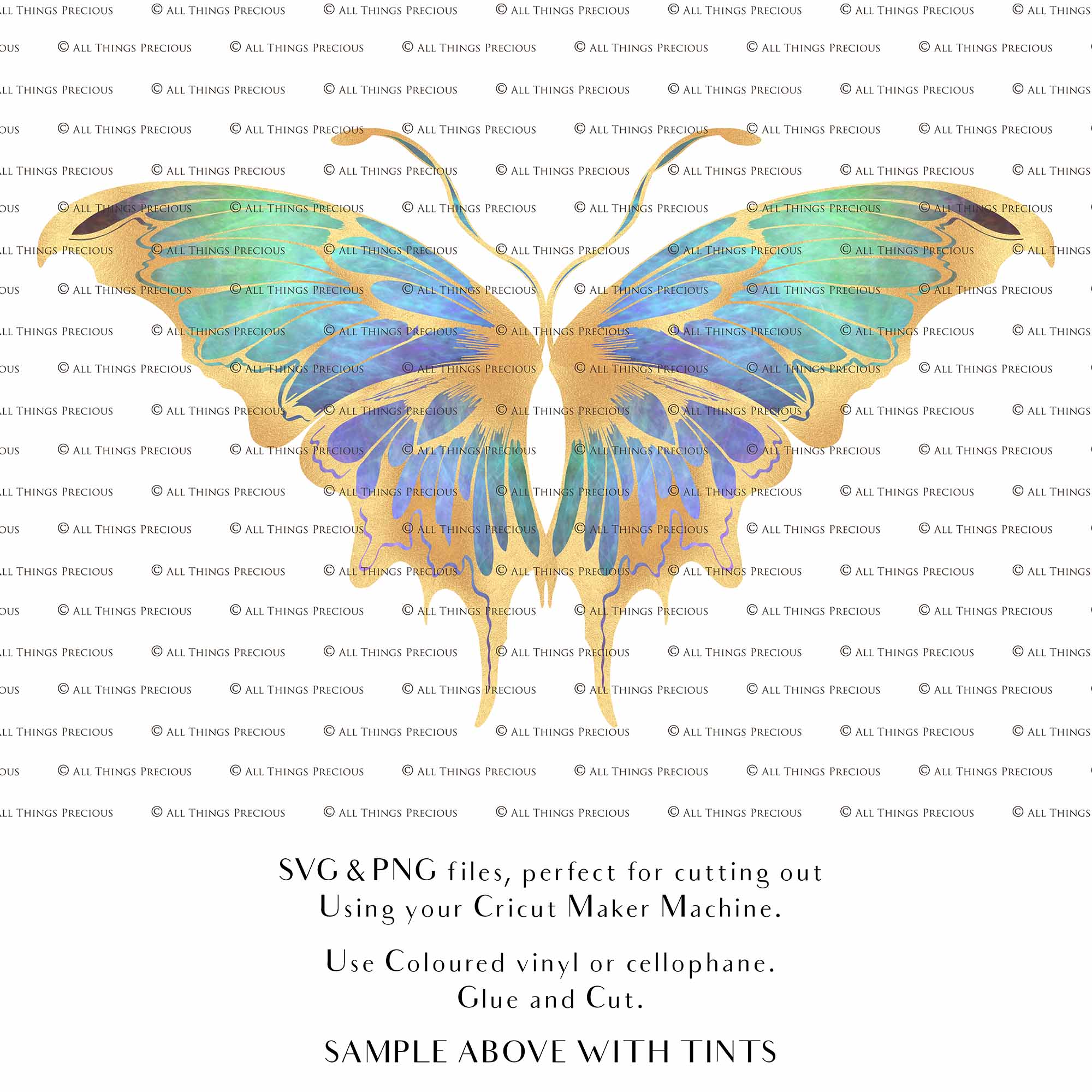 SVG & PNG Fairy Wing files for Cricut or Silhouette Cameo Cutting Machine. To create wearable fairy wings, in adult or children sizes. Simply load the design into design space for Cricut, re size and you are set to go!  These are Individual Wing Pieces, for you to cut and assemble. This is a DIGITAL product. 