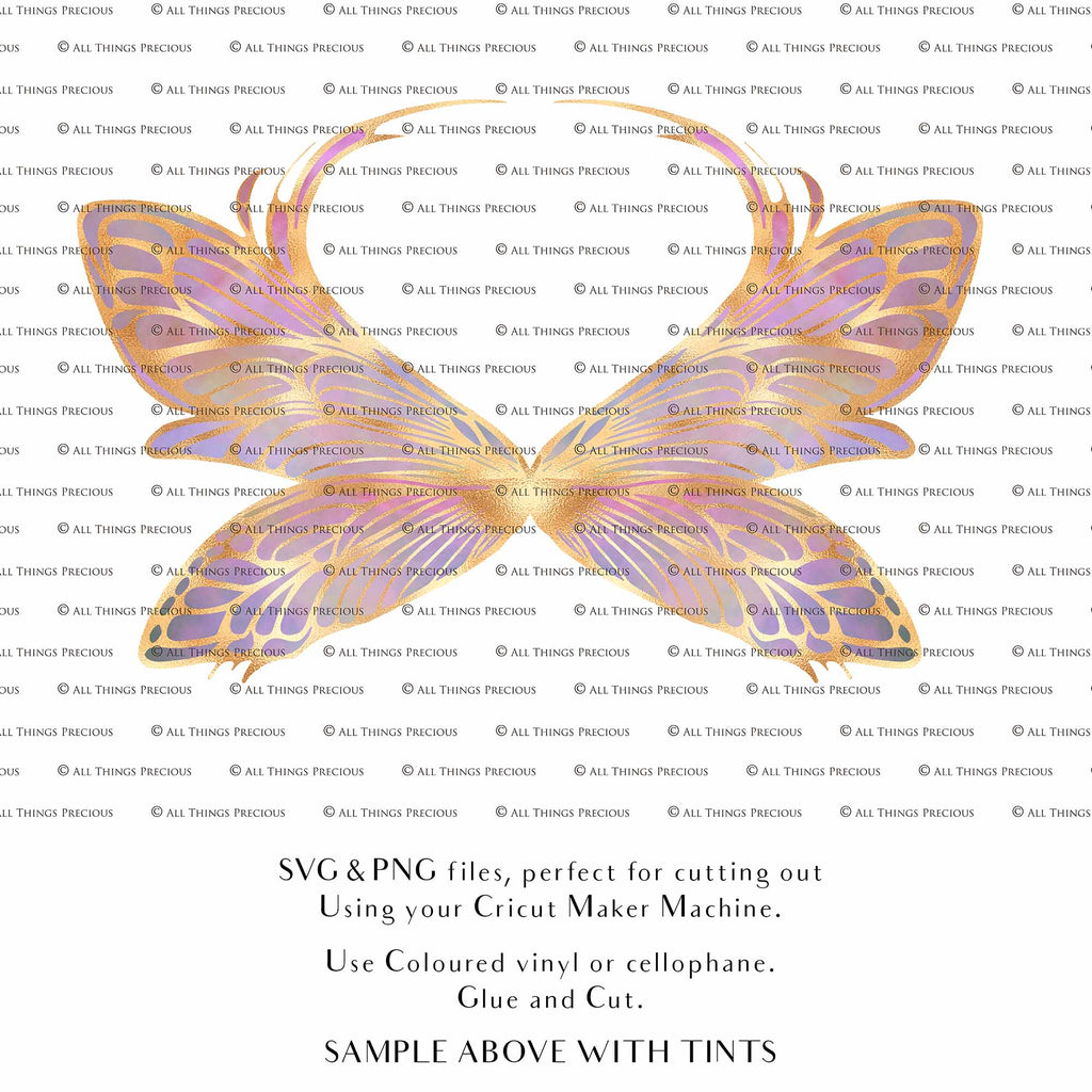 SVG & PNG Fairy Wing files for Cricut or Silhouette Cameo Cutting Machine. To create wearable fairy wings, in adult or children sizes. These are Individual Wing Pieces, for you to cut and assemble. This is a DIGITAL product. 