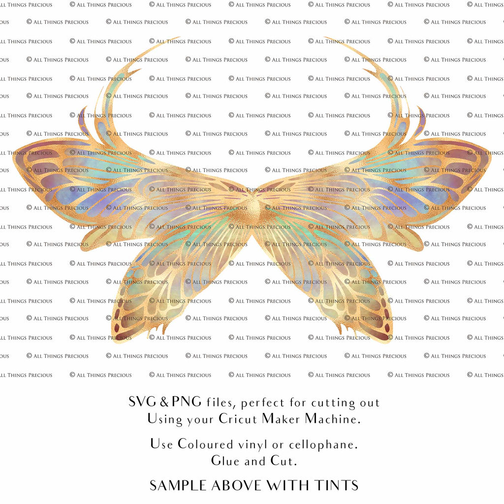 SVG & PNG Fairy Wing files for Cricut or Silhouette Cameo Cutting Machine. To create wearable fairy wings, in adult or children sizes. These are Individual Wing Pieces, for you to cut and assemble. This is a DIGITAL product. 