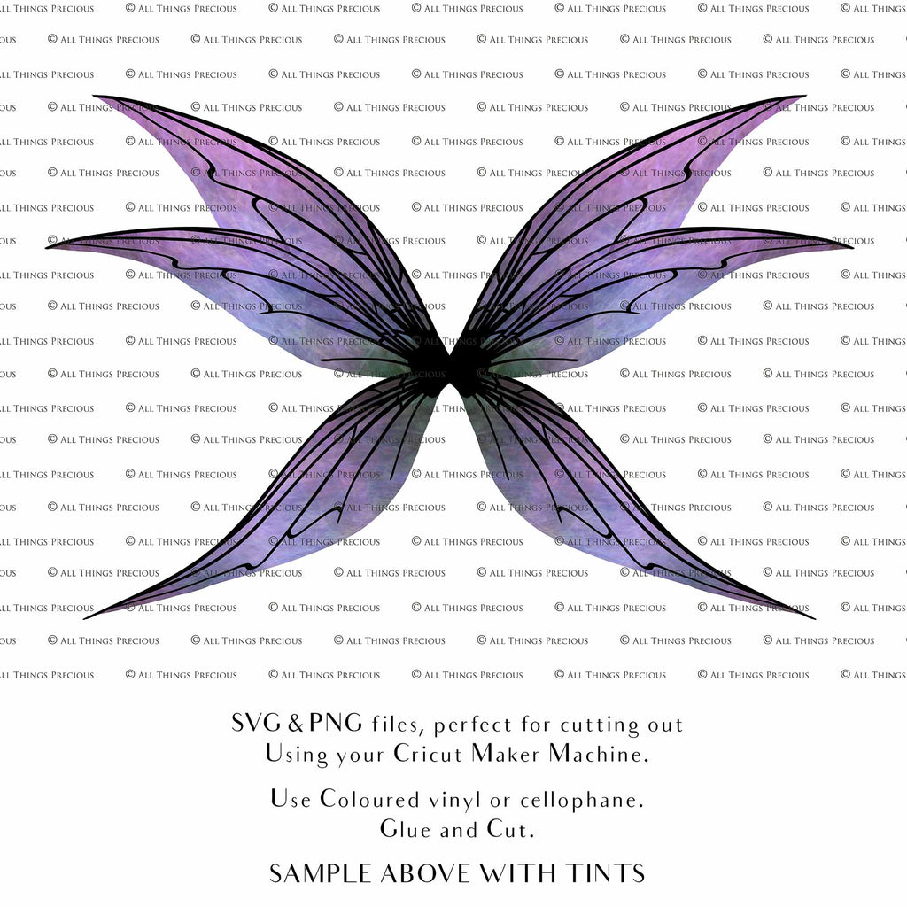 SVG & PNG Fairy Wing files for Cricut or Silhouette Cameo Cutting Machine. To create wearable fairy wings, in adult or children sizes. These are Individual Wing Pieces, for you to cut and assemble. This is a DIGITAL product. 