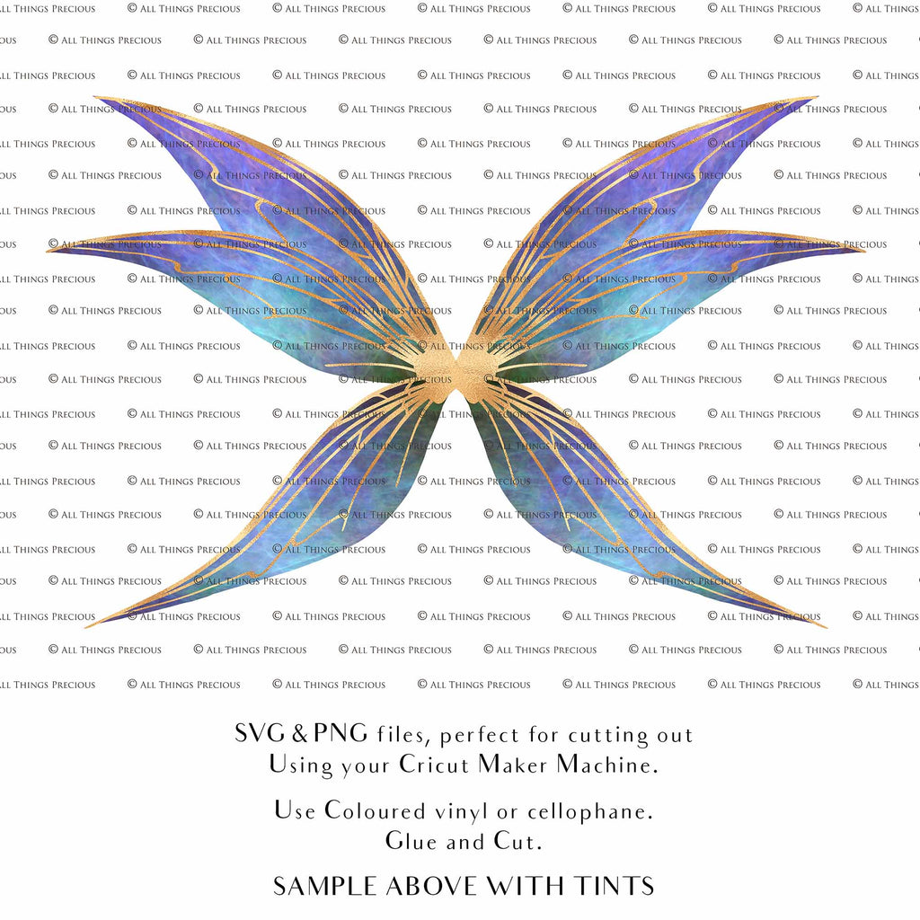 SVG & PNG Fairy Wing files for Cricut or Silhouette Cameo Cutting Machine. To create wearable fairy wings, in adult or children sizes. These are Individual Wing Pieces, for you to cut and assemble. This is a DIGITAL product. 