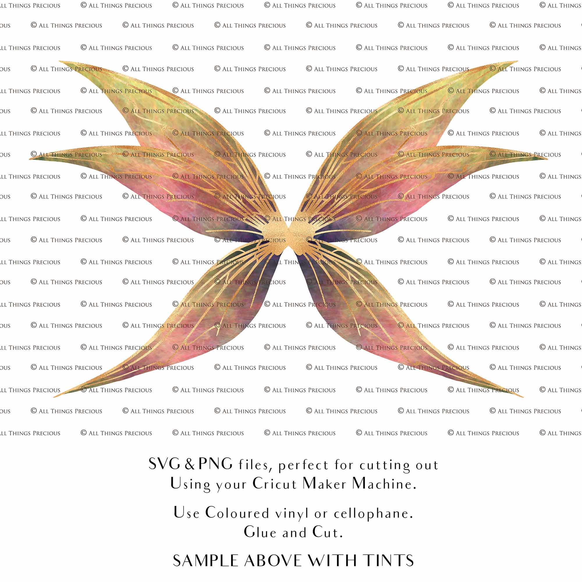 SVG & PNG Fairy Wing files for Cricut or Silhouette Cameo Cutting Machine. To create wearable fairy wings, in adult or children sizes. These are Individual Wing Pieces, for you to cut and assemble. This is a DIGITAL product. 