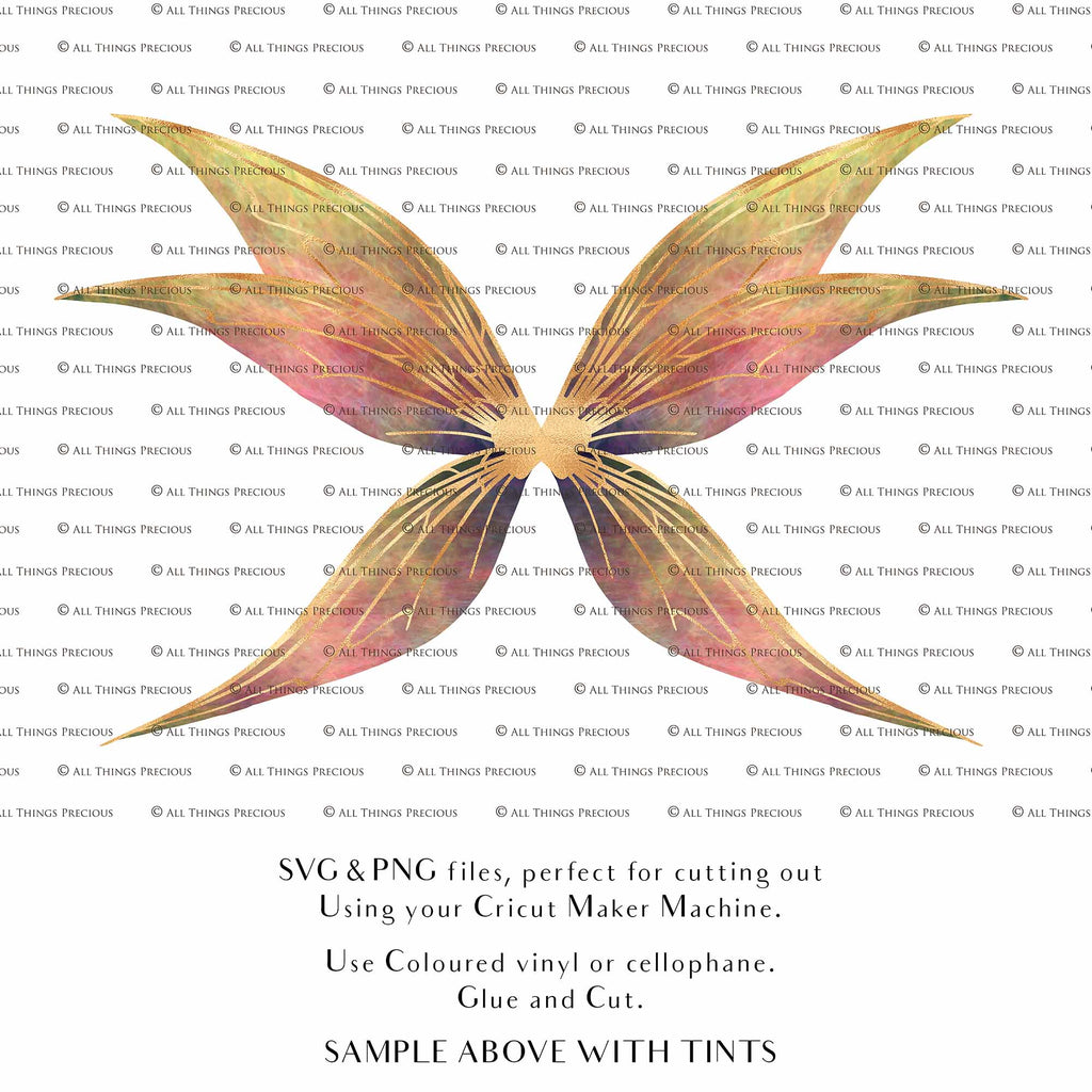 SVG & PNG Fairy Wing files for Cricut or Silhouette Cameo Cutting Machine. To create wearable fairy wings, in adult or children sizes. These are Individual Wing Pieces, for you to cut and assemble. This is a DIGITAL product. 