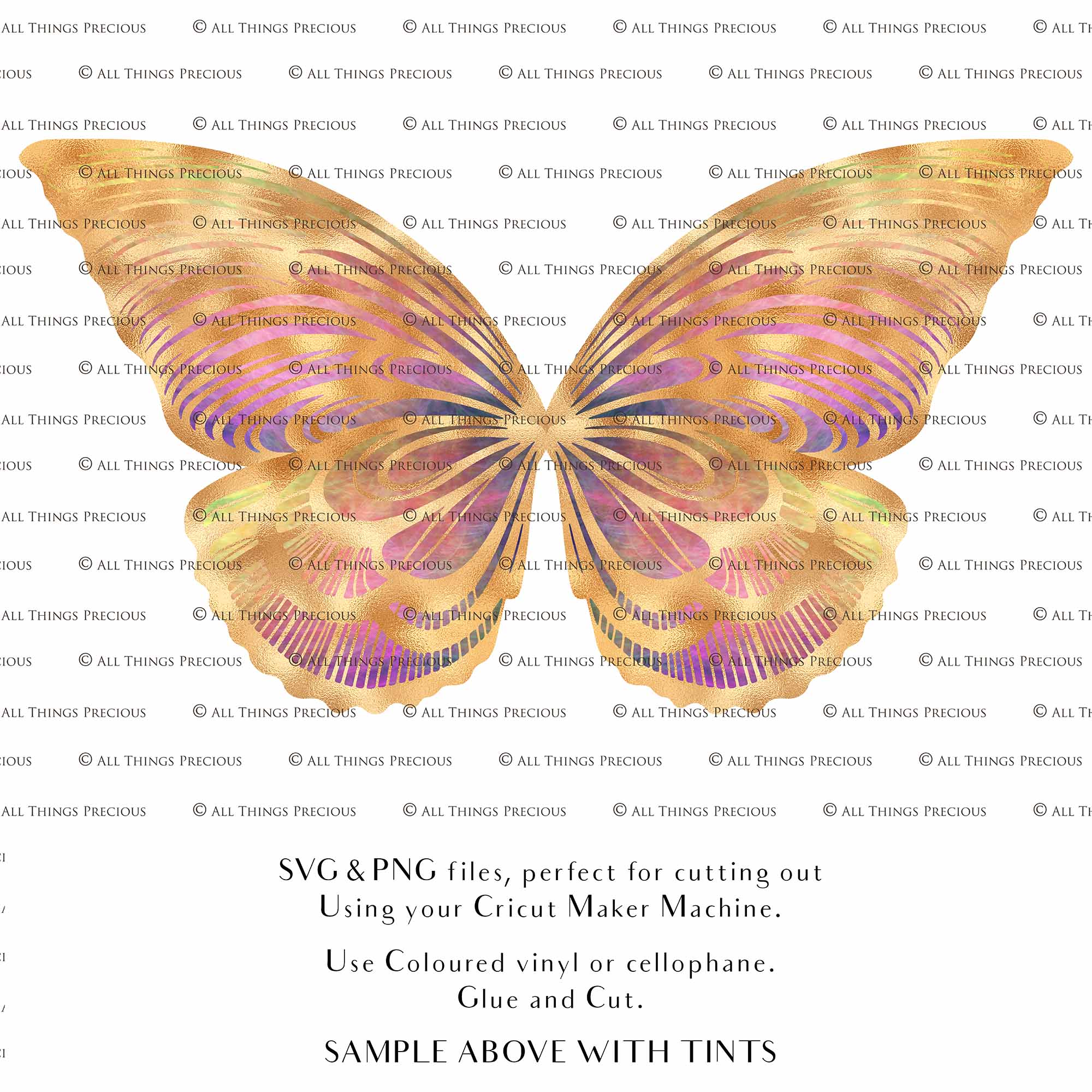 SVG & PNG Fairy Wing files for Cricut or Silhouette Cameo Cutting Machine. To create wearable fairy wings, in adult or children sizes. Simply load the design into design space for Cricut, re size and you are set to go!  These are Individual Wing Pieces, for you to cut and assemble. This is a DIGITAL product. 