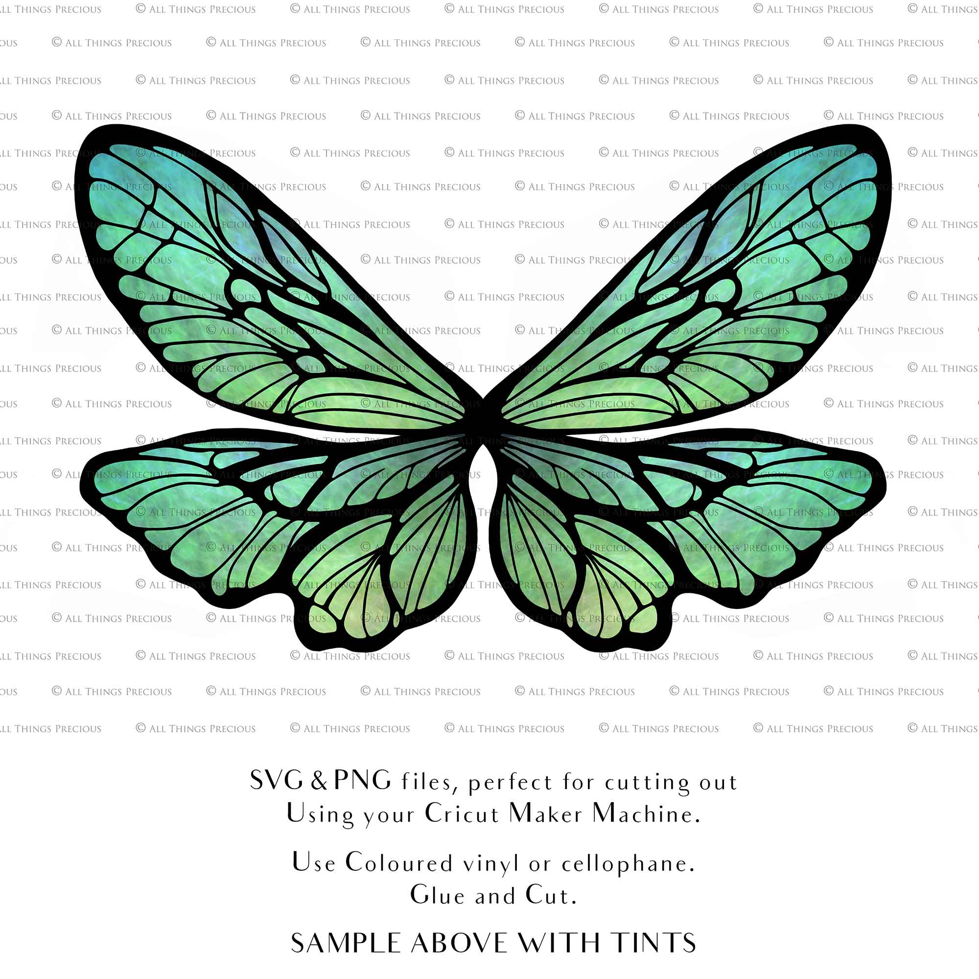 SVG & PNG Fairy Wing files for Cricut or Silhouette Cameo Cutting Machine. To create wearable fairy wings, in adult or children sizes. Simply load the design into design space for Cricut, re size and you are set to go!  These are Individual Wing Pieces, for you to cut and assemble. This is a DIGITAL product. 