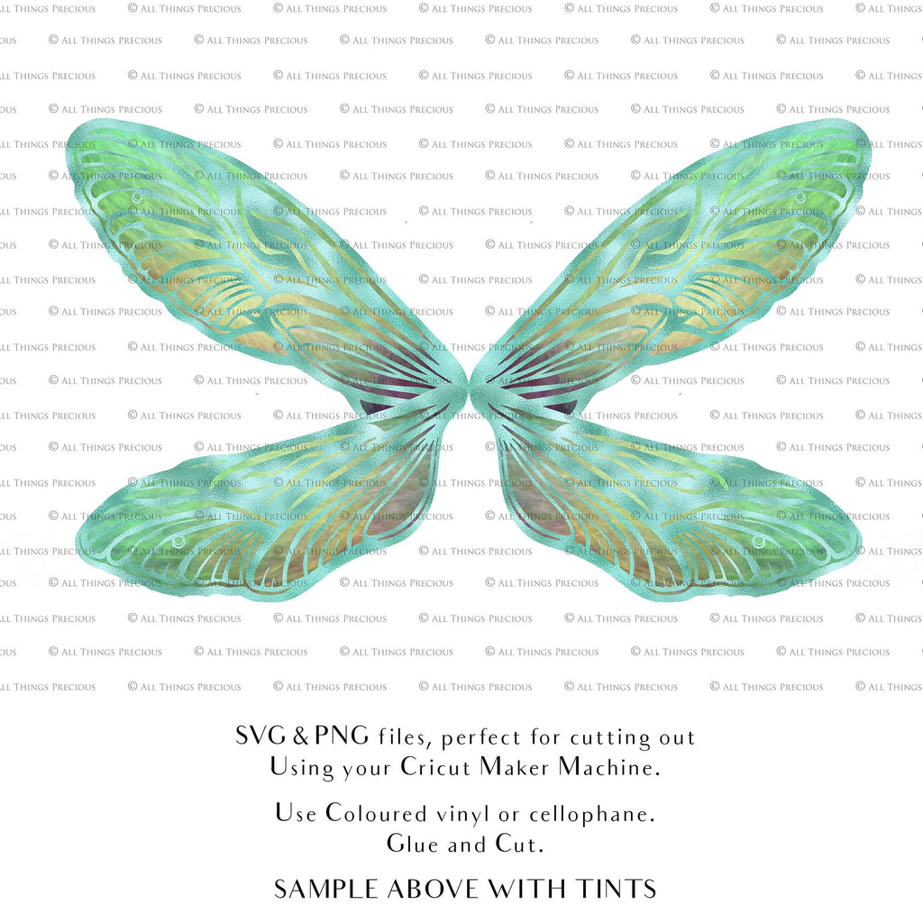 SVG & PNG Fairy Wing files for Cricut or Silhouette Cameo Cutting Machine. To create wearable fairy wings, in adult or children sizes. Simply load the design into design space for Cricut, re size and you are set to go!  These are Individual Wing Pieces, for you to cut and assemble. This is a DIGITAL product. 