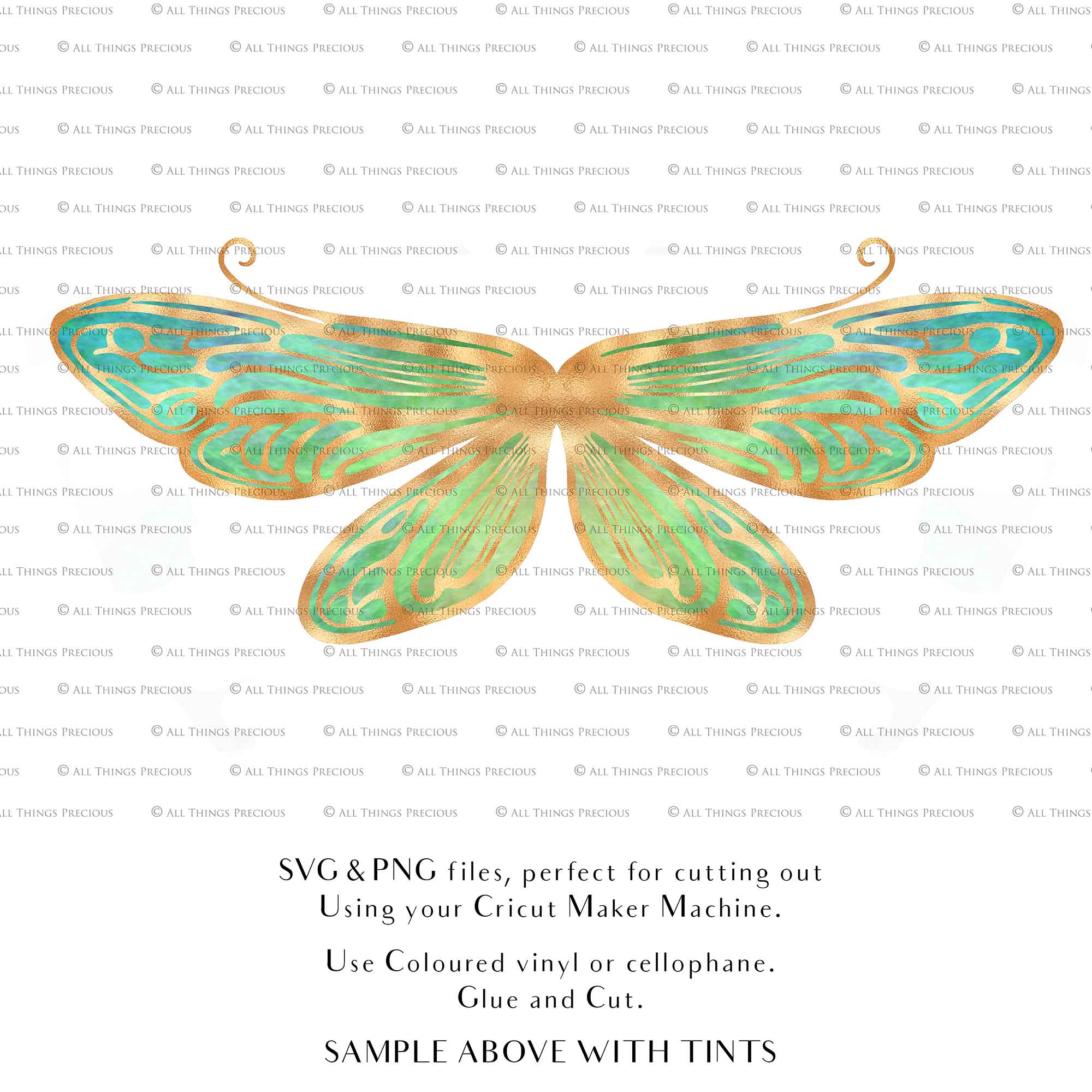 SVG & PNG Fairy Wing files for Cricut or Silhouette Cameo Cutting Machine. To create wearable fairy wings, in adult or children sizes. Simply load the design into design space for Cricut, re size and you are set to go!  These are Individual Wing Pieces, for you to cut and assemble. This is a DIGITAL product. 