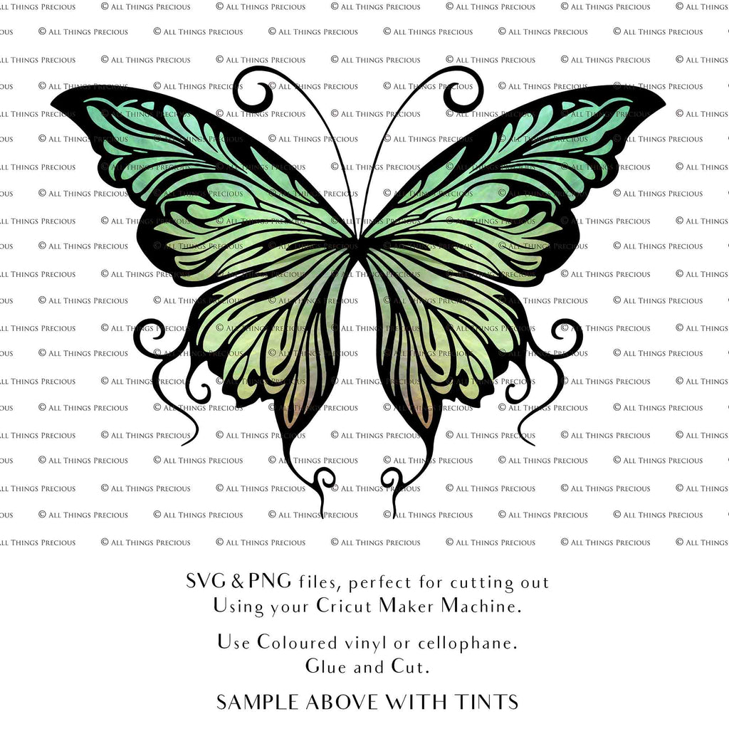 SVG & PNG Fairy Wing files for Cricut or Silhouette Cameo Cutting Machine. To create wearable fairy wings, in adult or children sizes.  Use this clipart design for Halloween Costumes, Fantasy or Cosplay or photography. Or use as ephemera in weddings, engagements or baby shower invitations. These are Individual wing parts, for you to cut and assemble. This is a digital product. 