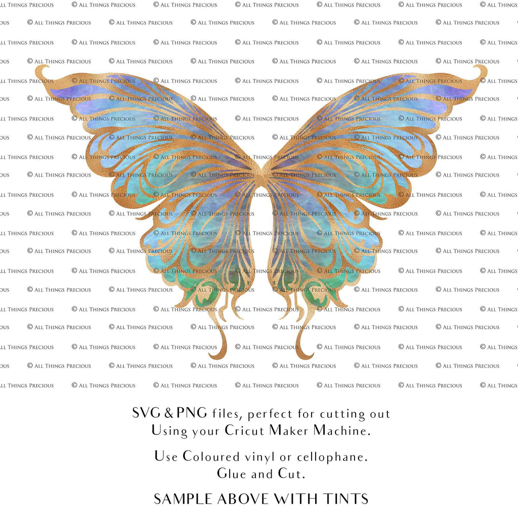 SVG & PNG Fairy Wing files for Cricut or Silhouette Cameo Cutting Machine. To create wearable fairy wings, in adult or children sizes.  Use this clipart design for Halloween Costumes, Fantasy or Cosplay or photography. Or use as ephemera in weddings, engagements or baby shower invitations. These are Individual wing parts, for you to cut and assemble. This is a digital product. 