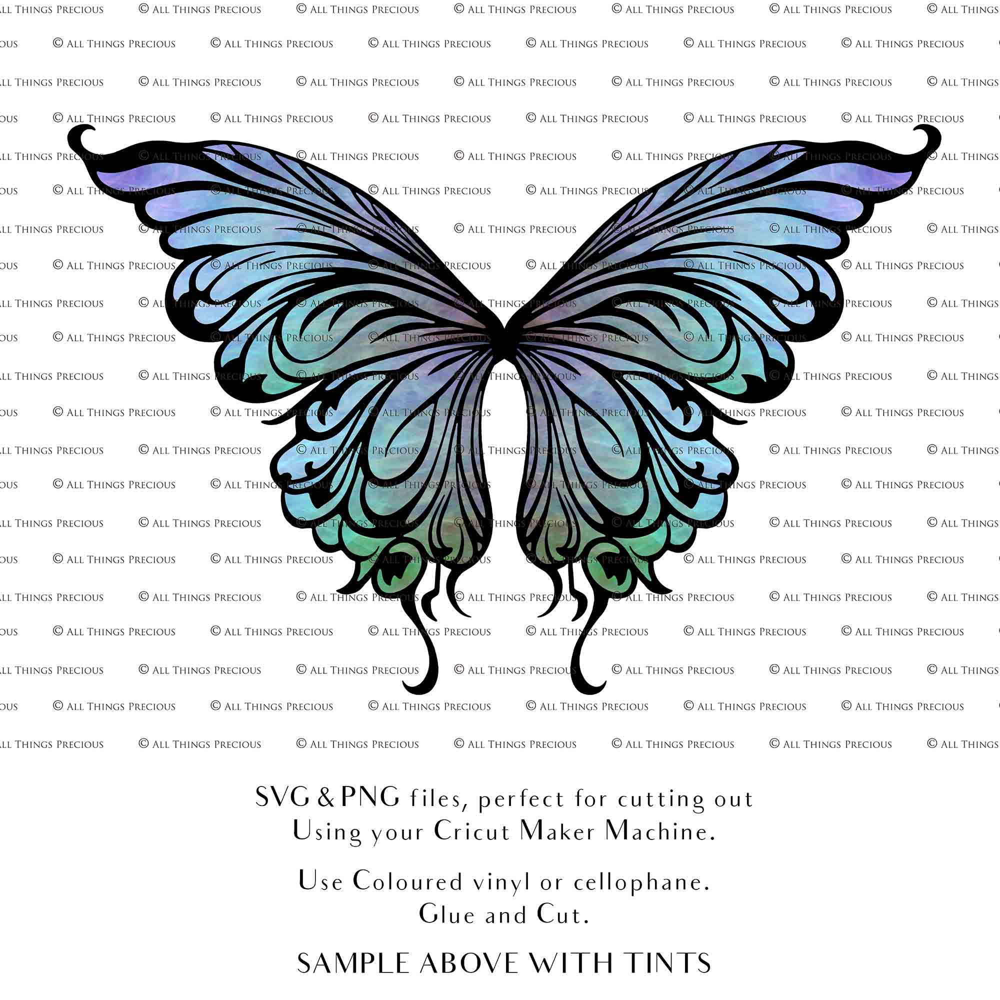 SVG & PNG Fairy Wing files for Cricut or Silhouette Cameo Cutting Machine. To create wearable fairy wings, in adult or children sizes.  Use this clipart design for Halloween Costumes, Fantasy or Cosplay or photography. Or use as ephemera in weddings, engagements or baby shower invitations. These are Individual wing parts, for you to cut and assemble. This is a digital product. 