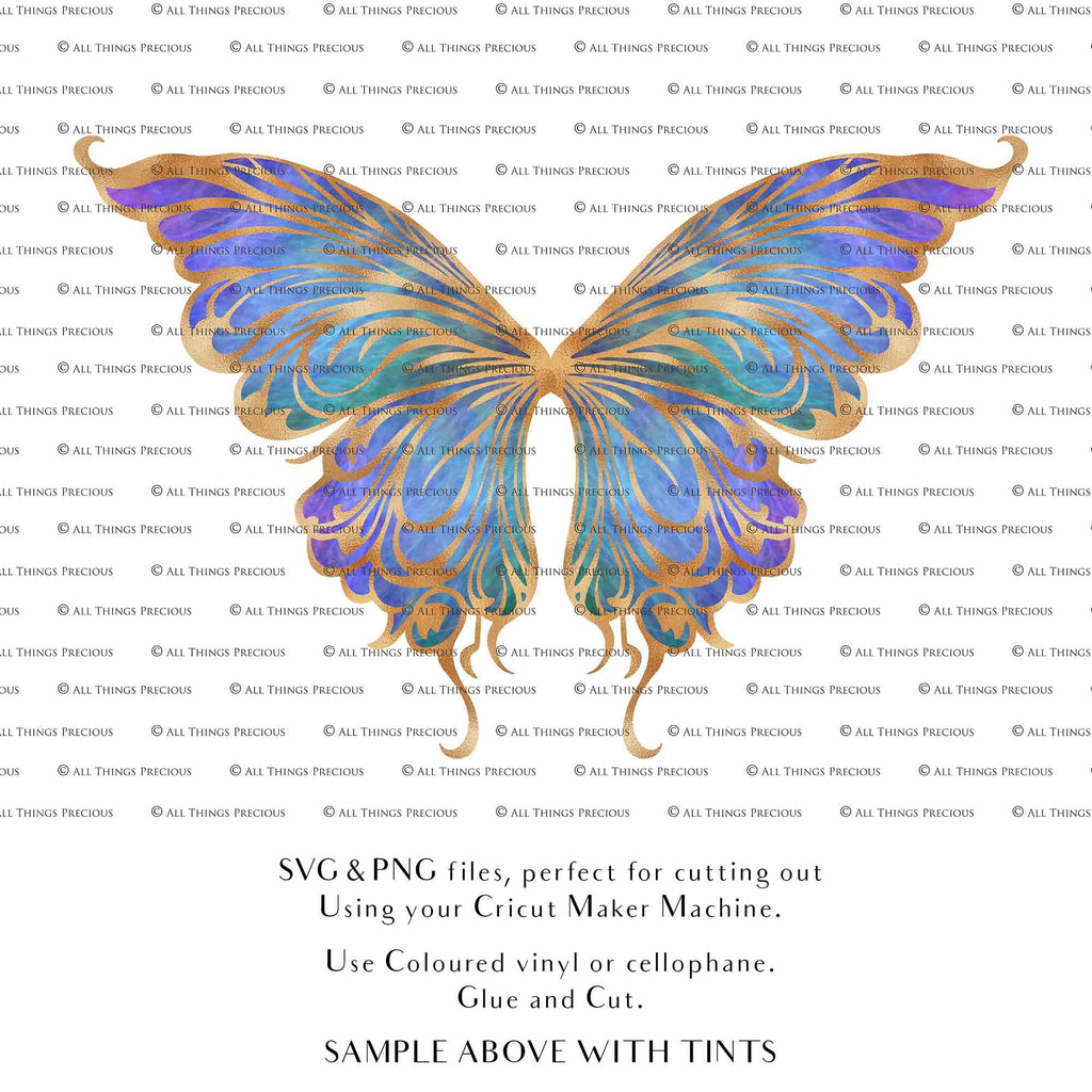 SVG & PNG Fairy Wing files for Cricut or Silhouette Cameo Cutting Machine. To create wearable fairy wings, in adult or children sizes.  Use this clipart design for Halloween Costumes, Fantasy or Cosplay or photography. Or use as ephemera in weddings, engagements or baby shower invitations. These are Individual wing parts, for you to cut and assemble. This is a digital product. 