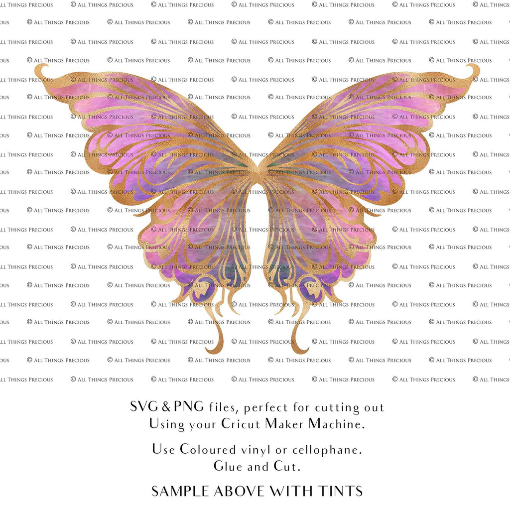 SVG & PNG Fairy Wing files for Cricut or Silhouette Cameo Cutting Machine. To create wearable fairy wings, in adult or children sizes.  Use this clipart design for Halloween Costumes, Fantasy or Cosplay or photography. Or use as ephemera in weddings, engagements or baby shower invitations. These are Individual wing parts, for you to cut and assemble. This is a digital product. 