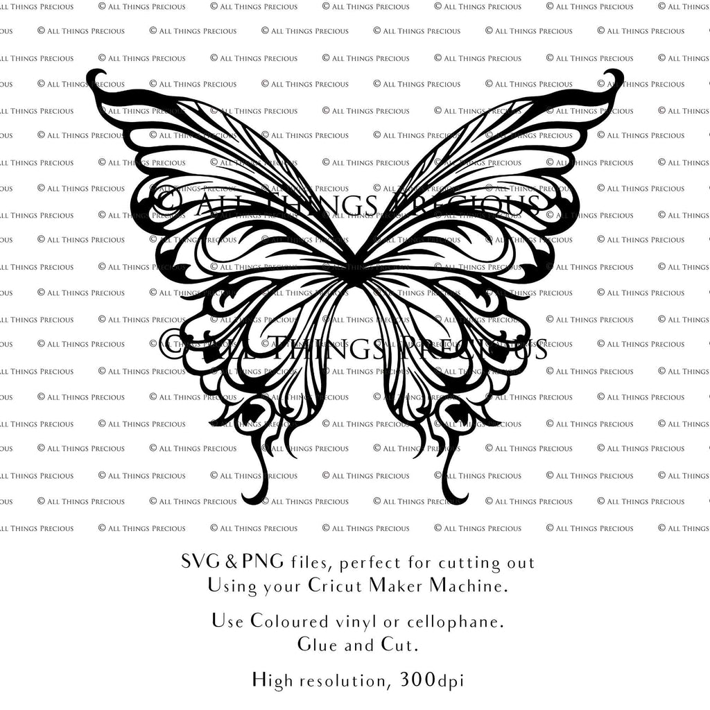 SVG & PNG Fairy Wing files for Cricut or Silhouette Cameo Cutting Machine. To create wearable fairy wings, in adult or children sizes.  Use this clipart design for Halloween Costumes, Fantasy or Cosplay or photography. Or use as ephemera in weddings, engagements or baby shower invitations. These are Individual wing parts, for you to cut and assemble. This is a digital product. 