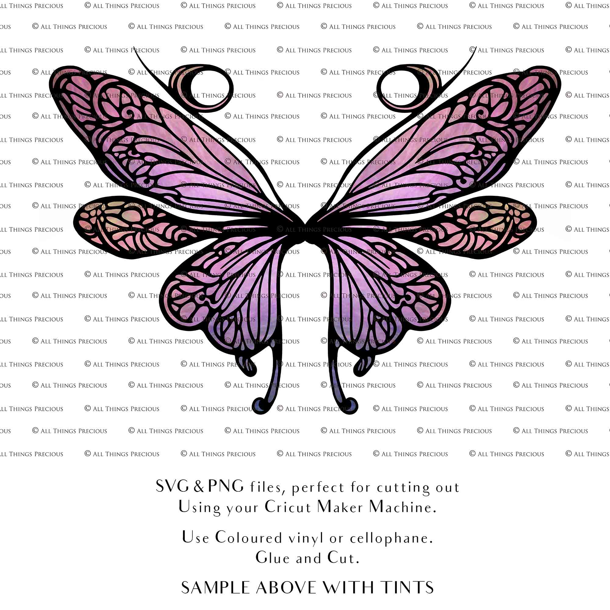 SVG & PNG Fairy Wing files for Cricut or Silhouette Cameo Cutting Machine. To create wearable fairy wings, in adult or children sizes.  Use this clipart design for Halloween Costumes, Fantasy or Cosplay or photography. Or use as ephemera in weddings, engagements or baby shower invitations. These are Individual wing parts, for you to cut and assemble. This is a digital product. 