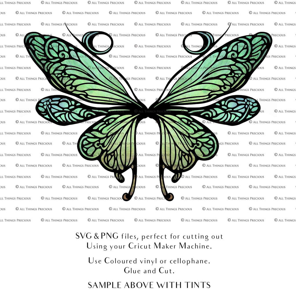 SVG & PNG Fairy Wing files for Cricut or Silhouette Cameo Cutting Machine. To create wearable fairy wings, in adult or children sizes.  Use this clipart design for Halloween Costumes, Fantasy or Cosplay or photography. Or use as ephemera in weddings, engagements or baby shower invitations. These are Individual wing parts, for you to cut and assemble. This is a digital product. 