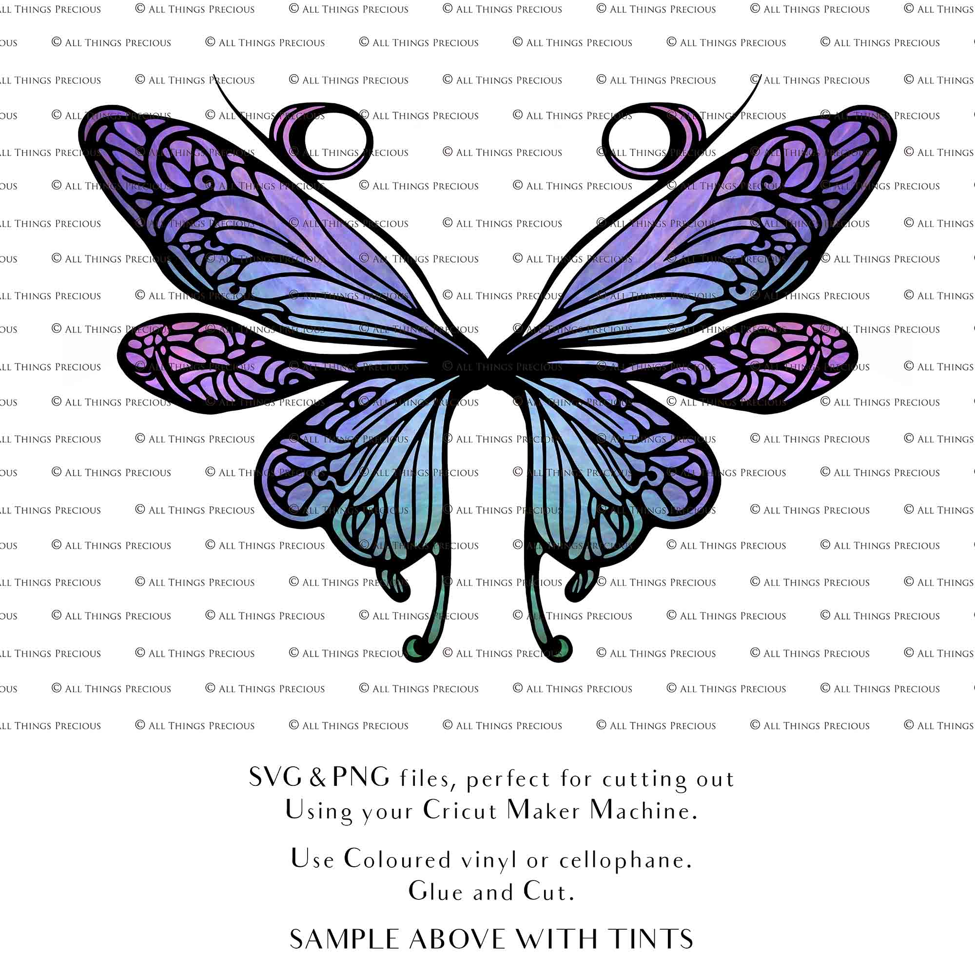 SVG & PNG Fairy Wing files for Cricut or Silhouette Cameo Cutting Machine. To create wearable fairy wings, in adult or children sizes.  Use this clipart design for Halloween Costumes, Fantasy or Cosplay or photography. Or use as ephemera in weddings, engagements or baby shower invitations. These are Individual wing parts, for you to cut and assemble. This is a digital product. 