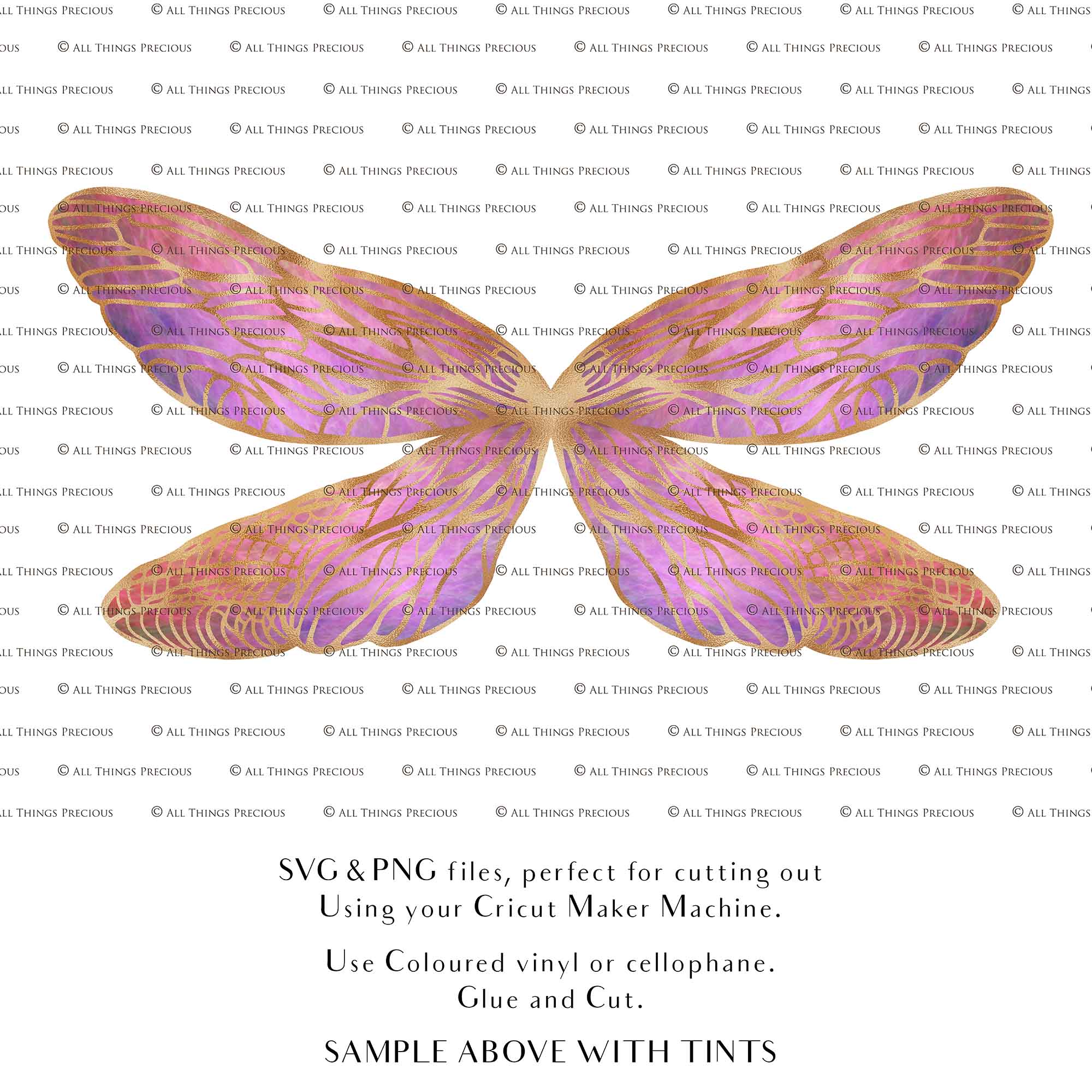 SVG Fairy wings for Paper craft. Cricut or Silhouette Cameo Cut and assemble. Halloween, Cosplay costume, wings pattern template. Png and Svg files. Digital Download.