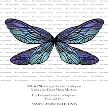 Load image into Gallery viewer, SVG Fairy wings for Paper craft. Cricut or Silhouette Cameo Cut and assemble. Halloween, Cosplay costume, wings pattern template. Png and Svg files. Digital Download.
