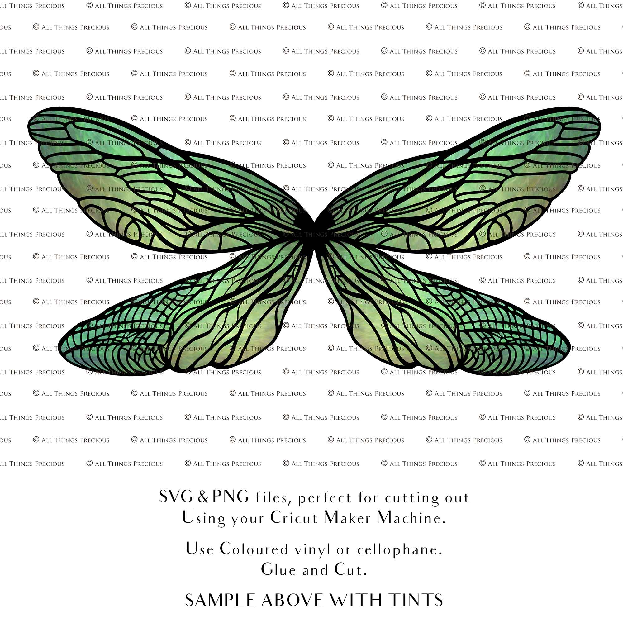SVG Fairy wings for Paper craft. Cricut or Silhouette Cameo Cut and assemble. Halloween, Cosplay costume, wings pattern template. Png and Svg files. Digital Download.