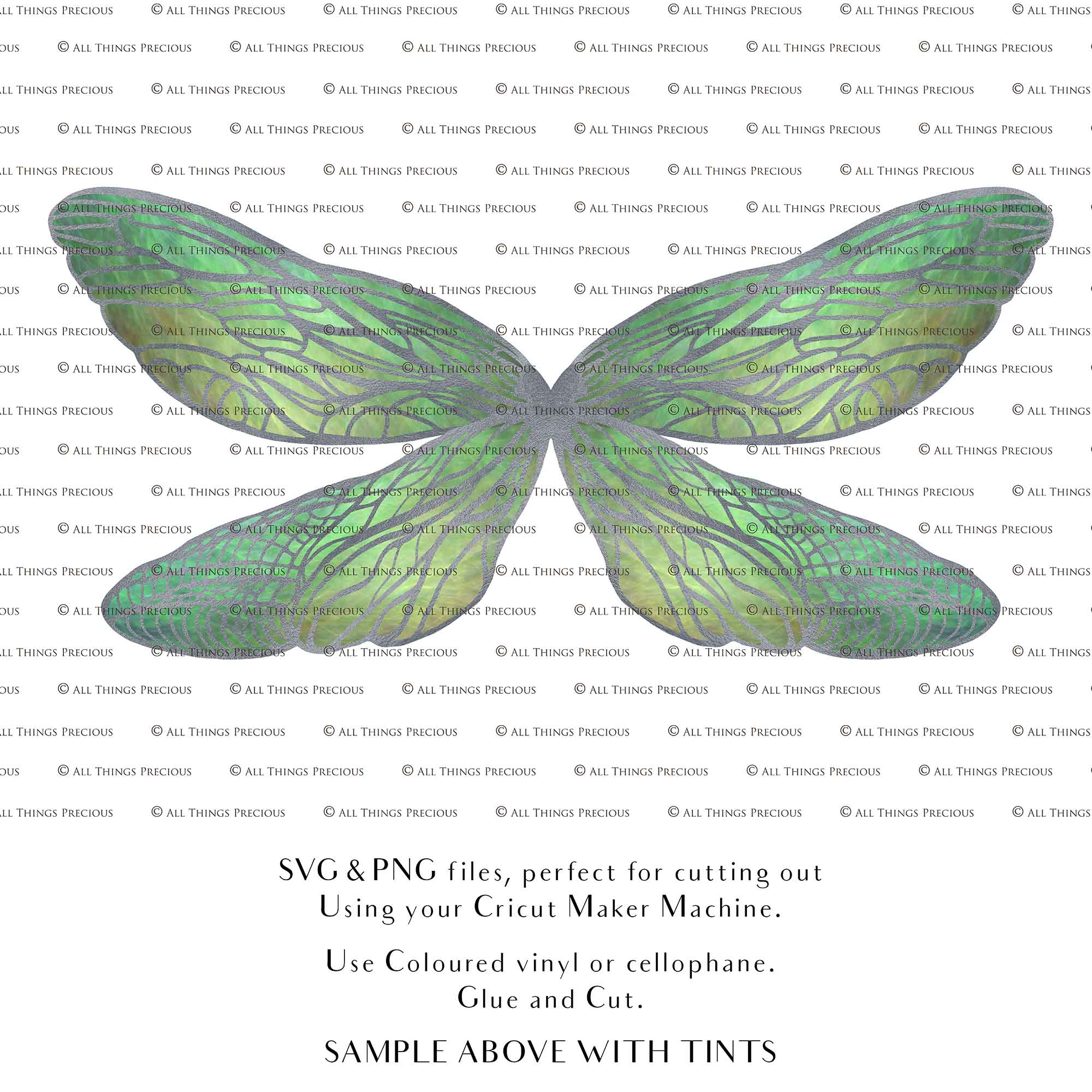 SVG Fairy wings for Paper craft. Cricut or Silhouette Cameo Cut and assemble. Halloween, Cosplay costume, wings pattern template. Png and Svg files. Digital Download.
