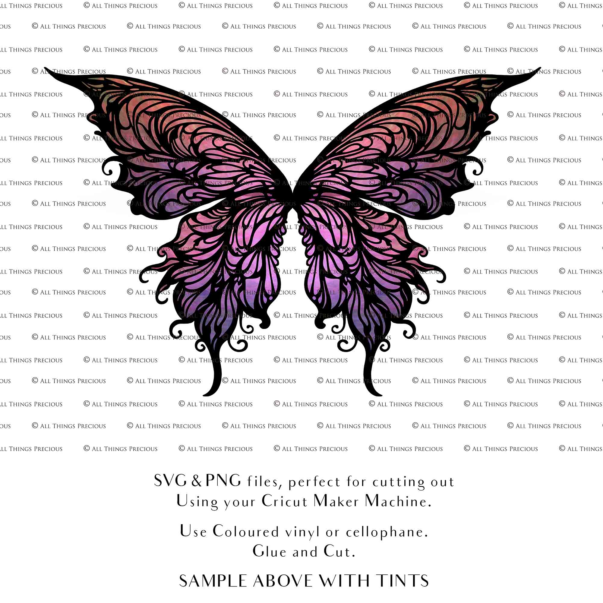 SVG, PNG Clipart, Fairy Wings, for Cricut and Silhouette Machine. Cut out and make your own real fairy wings. For Costumes, Halloween, Cosplay Wings, Adult Wings, Child size wings. Use them for Wedding invitations, sublimation print  or decorations.