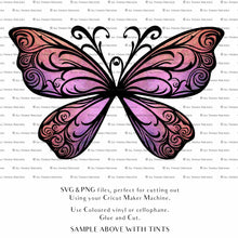 Load image into Gallery viewer, SVG Fairy wings for Paper craft. Cricut or Silhouette Cameo Cut and assemble. Halloween, Cosplay costume, wings pattern template. Png and Svg files. Digital Download.
