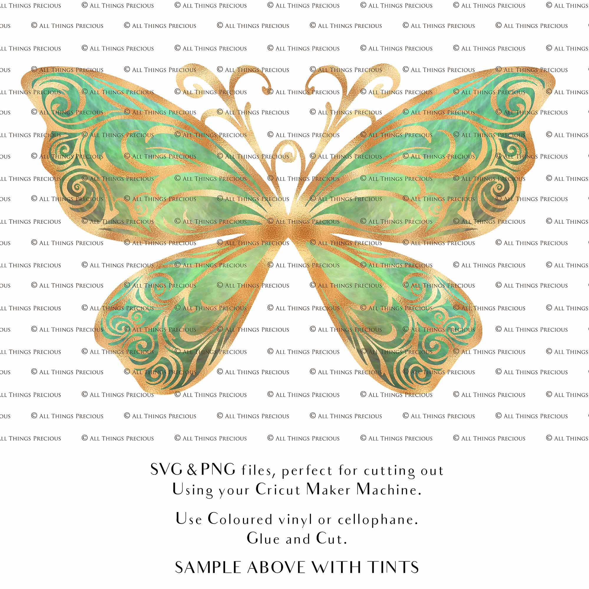 SVG Fairy wings for Paper craft. Cricut or Silhouette Cameo Cut and assemble. Halloween, Cosplay costume, wings pattern template. Png and Svg files. Digital Download.