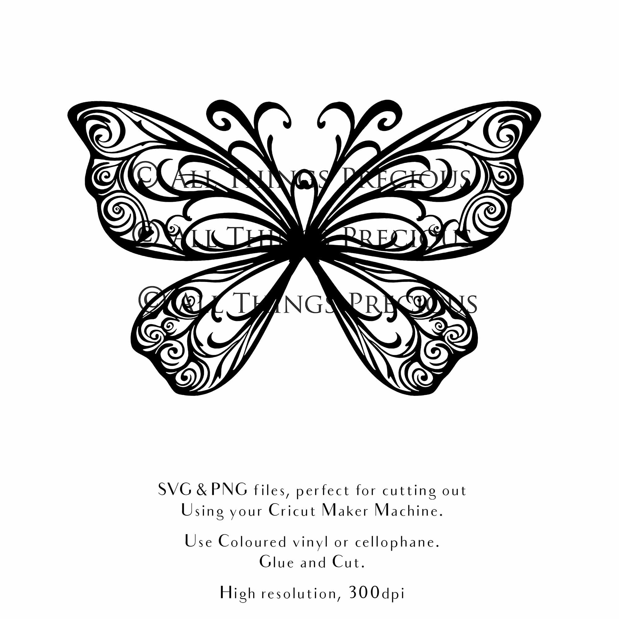 SVG Fairy wings for Paper craft. Cricut or Silhouette Cameo Cut and assemble. Halloween, Cosplay costume, wings pattern template. Png and Svg files. Digital Download.