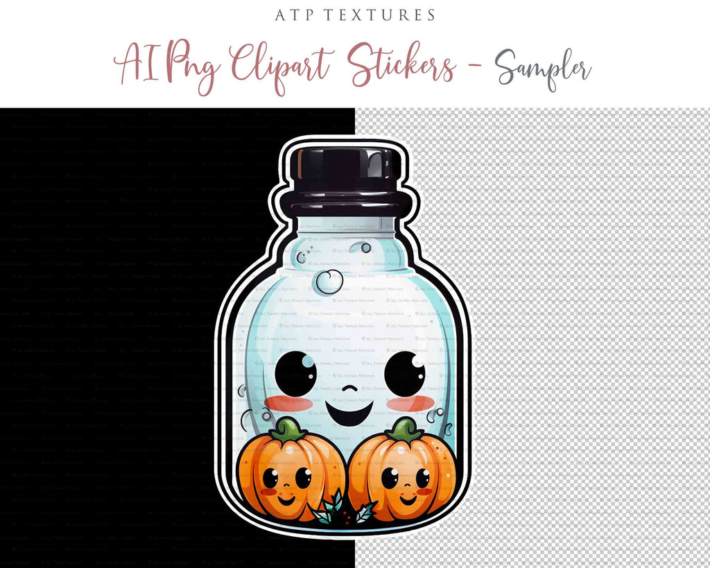 Halloween Day of the dead Pumpkin clipart. Perfect for scrapbooking and print. If you want to print your completed artwork, you can! PNG Transparent files, High resolution, 300dpi. AI Digital Art. - ATP Textures