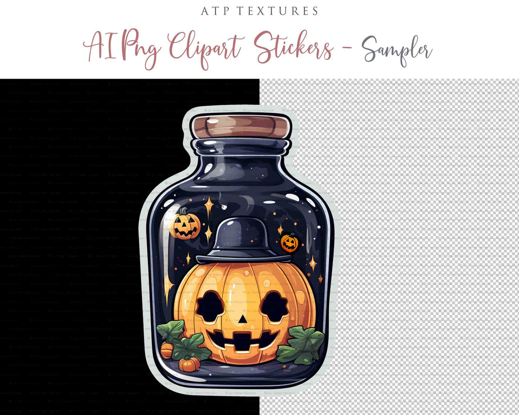 Halloween Day of the dead Pumpkin clipart. Perfect for scrapbooking and print. If you want to print your completed artwork, you can! PNG Transparent files, High resolution, 300dpi. AI Digital Art. - ATP Textures