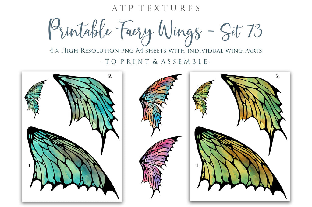 Printable Fairy Wings. For Art Dolls, Adults, Kids. High resolution, png files. This is a digital product. Print and cut Pattern template. Paper craft. Create fairy wing earrings or crown jewelry from these designs. Cosplay Costume Crafts. Commercial licence is available. Halloween.