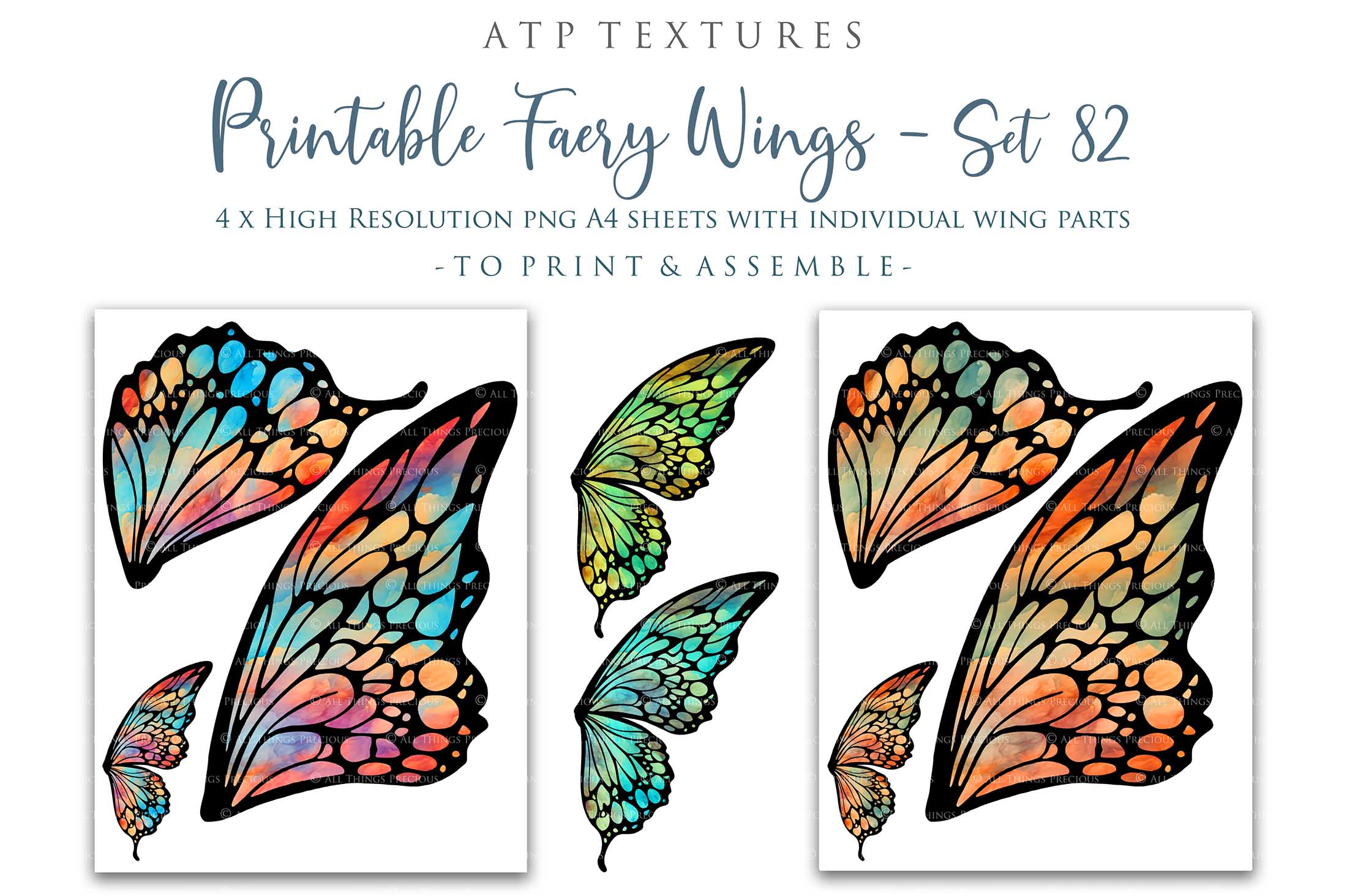PRINTABLE FAIRY WINGS Set 82