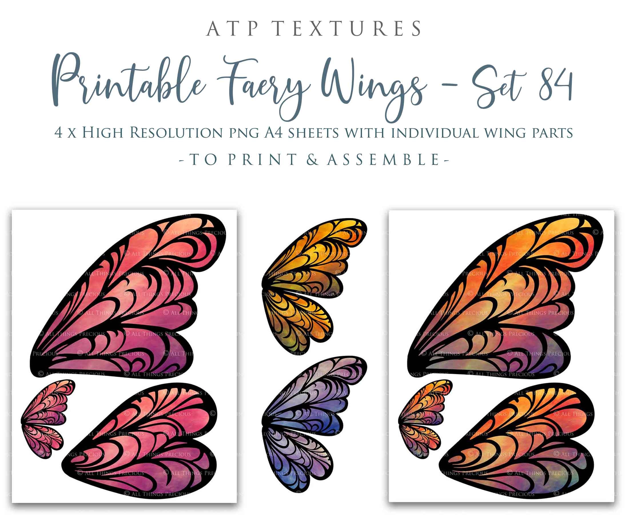 Free Printable Colored Fairy Wings