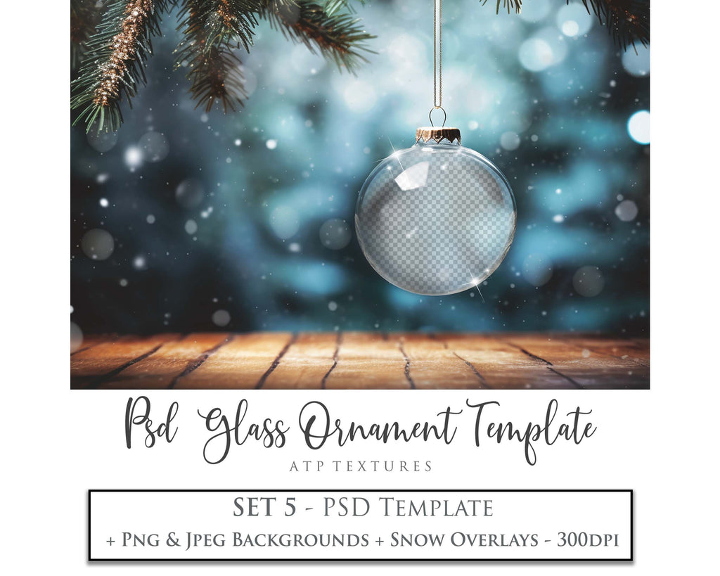 Christmas Glass Bauble Ornament Overlay and Background, with snow flurries and a PSD template included in the set.The globe is transparent, perfect for you to add your own images and retain the snow globe effect.This file is 6000 x 4000, 300dpi. Photography, Scrapbooking, Photo Overlays, Png, Jpeg, Psd. ATP Textures.