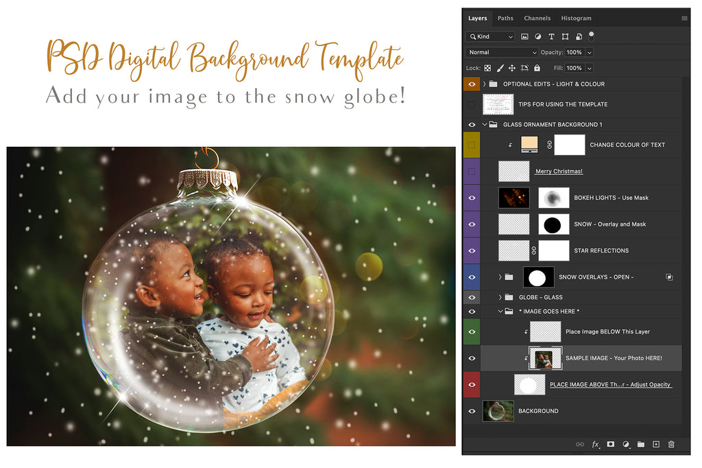 Christmas Glass Bauble Ornament Overlay and Digital Png Background. Snow flurries and PSD template included. The globe is transparent, perfect for you to add your own images and retain the snow globe effect.This file is 6000 x 4000, 300dpi. Photography, Scrapbooking, Photo Overlays, Png, Jpeg, Psd. ATP Textures.