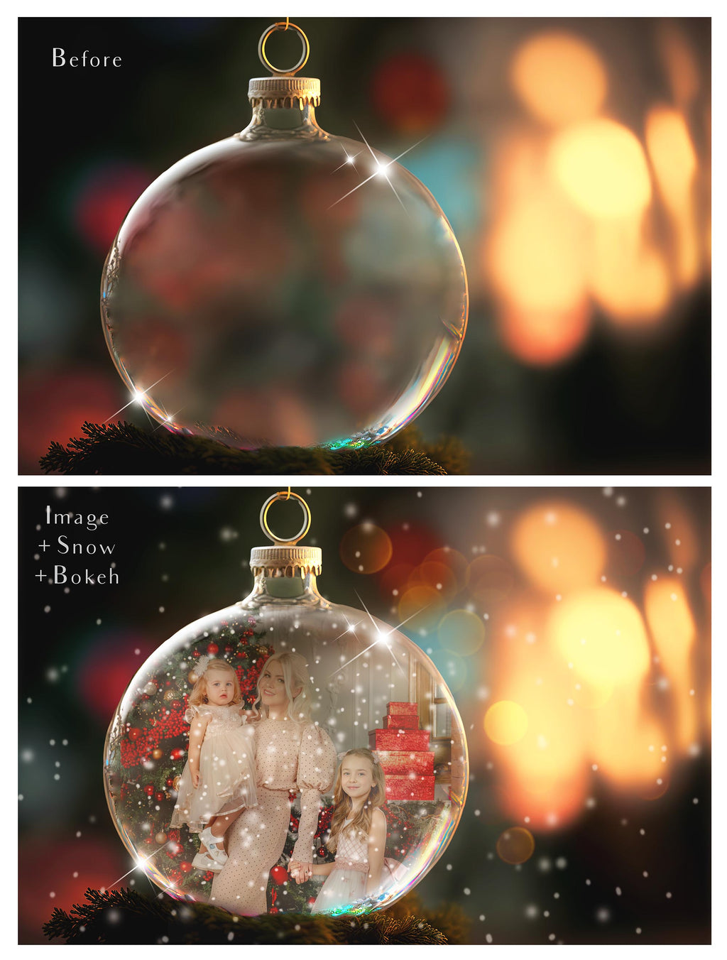 Christmas Glass Bauble Ornament Overlay and Digital Png Background. Snow flurries and PSD template included. The globe is transparent, perfect for you to add your own images and retain the snow globe effect.This file is 6000 x 4000, 300dpi. Photography, Scrapbooking, Photo Overlays, Png, Jpeg, Psd. ATP Textures.