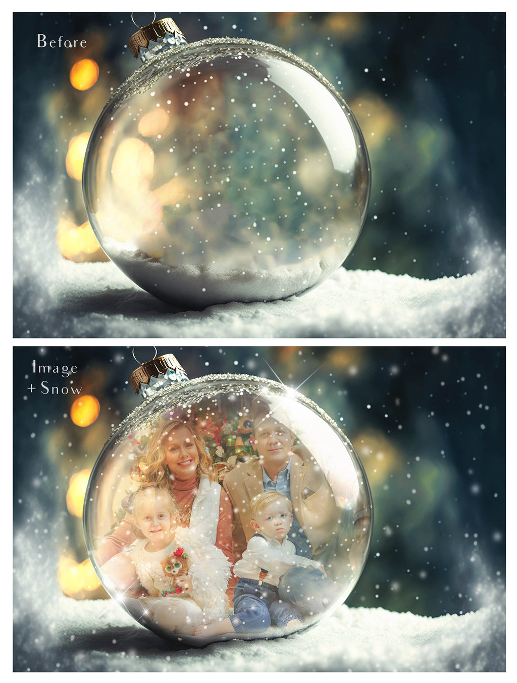 Christmas Glass Bauble Ornament Overlay and Background, with snow flurries and a PSD template included in the set.The globe is transparent, perfect for you to add your own images and retain the snow globe effect.This file is 6000 x 4000, 300dpi. Photography, Scrapbooking, Photo Overlays, Png, Jpeg, Psd. ATP Textures.