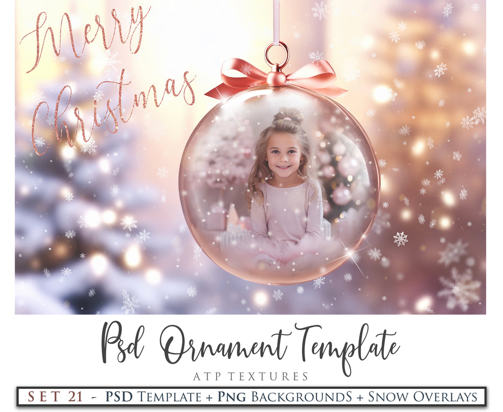 Christmas Glass Bauble Ornament Overlay and Background, with snow flurries and a PSD template included in the set.The globe is transparent, perfect for you to add your own images and retain the snow globe effect.This file is 6000 x 4000, 300dpi. Photography, Scrapbooking, Photo Overlays, Png, Jpeg, Psd. ATP Textures.