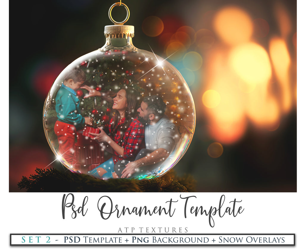 Christmas Glass Bauble Ornament Overlay and Digital Png Background. Snow flurries and PSD template included. The globe is transparent, perfect for you to add your own images and retain the snow globe effect.This file is 6000 x 4000, 300dpi. Photography, Scrapbooking, Photo Overlays, Png, Jpeg, Psd. ATP Textures.