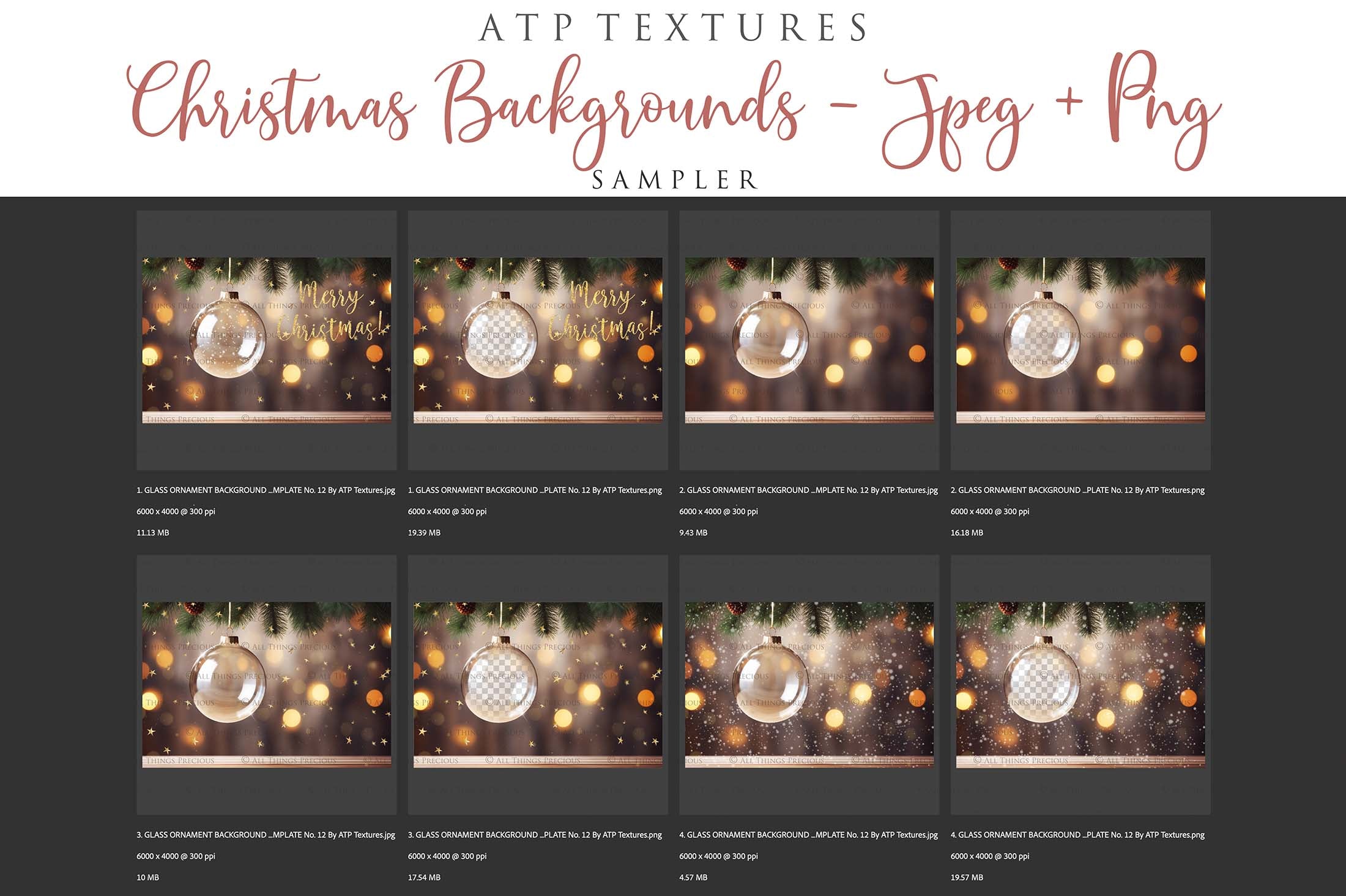 Christmas Glass Bauble Ornament Overlay and Background, with snow flurries and a PSD template included in the set.The globe is transparent, perfect for you to add your own images and retain the snow globe effect.This file is 6000 x 4000, 300dpi. Photography, Scrapbooking, Photo Overlays, Png, Jpeg, Psd. ATP Textures.