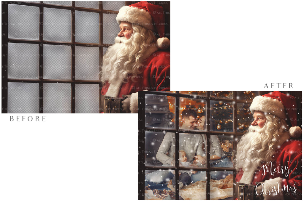 Digital Santa Window Background, with snow flurries and a PSD Template included in the set. The Window has a glass effect and is transparent, perfect for you to add your own images and retain the effect. Use for Digital Cards, Printed Art, Scrapbooking or for photography. Find more at www.atptextures.com