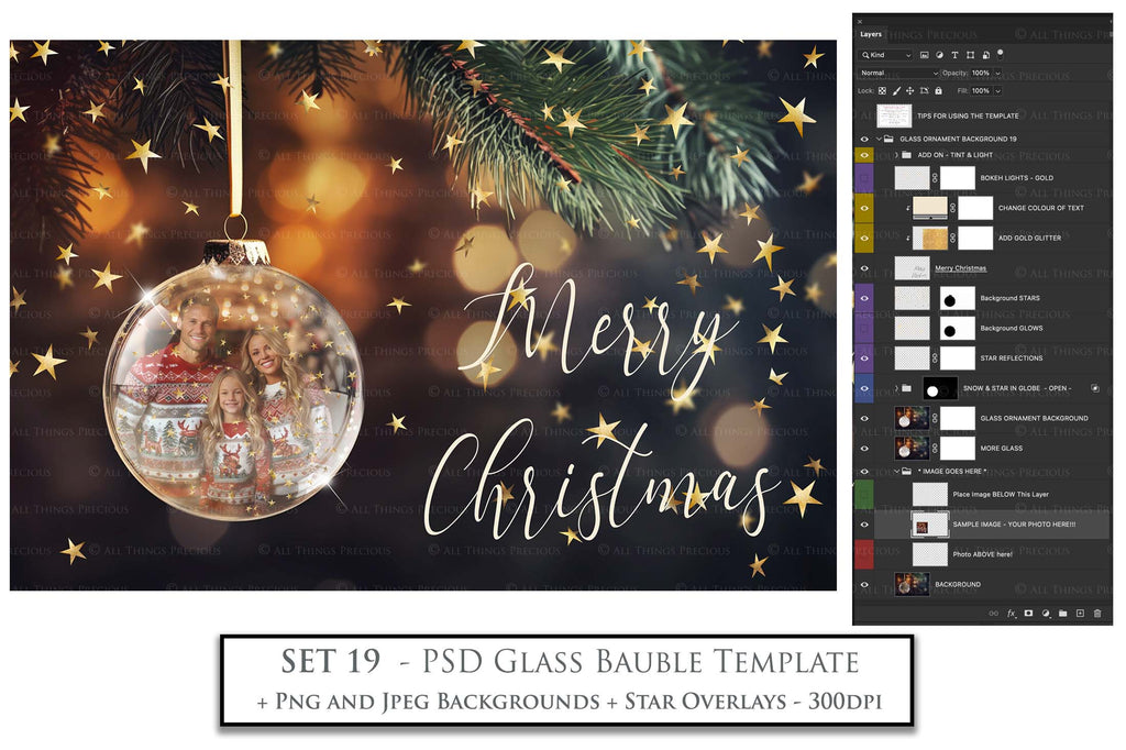 Christmas Glass Bauble Ornament Overlay and Background, with snow flurries and a PSD template included in the set.The globe is transparent, perfect for you to add your own images and retain the snow globe effect.This file is 6000 x 4000, 300dpi. Photography, Scrapbooking, Photo Overlays, Png, Jpeg, Psd. ATP Textures.