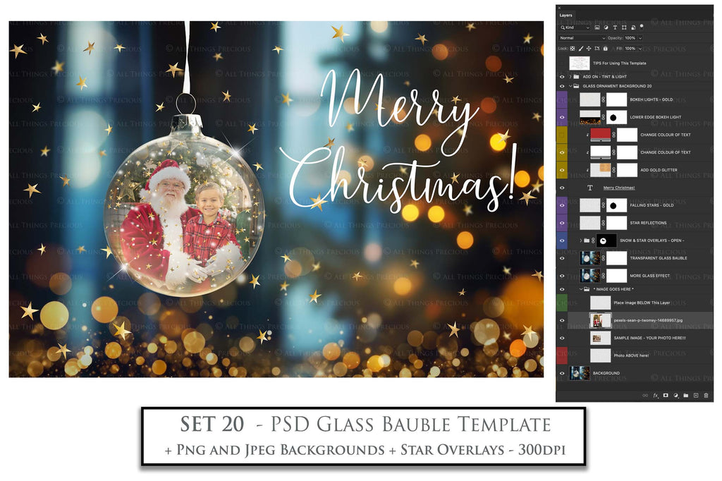 Christmas Glass Bauble Ornament Overlay and Background, with snow flurries and a PSD template included in the set.The globe is transparent, perfect for you to add your own images and retain the snow globe effect.This file is 6000 x 4000, 300dpi. Photography, Scrapbooking, Photo Overlays, Png, Jpeg, Psd. ATP Textures.