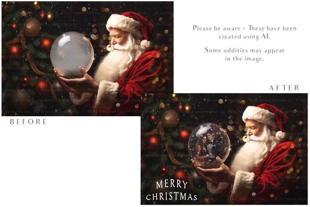 Digital Snow Globe Background. Png snow and glow overlays with PSD Template. The globe is transparent, perfect for adding your own images and retain the glass effect. Nutcracker Mouse Christmas. The file is 6000 x 4000, 300dpi. Png Included. Use for Xmas edits, Photography, Card Crafts, Scrapbooking. ATP Textures